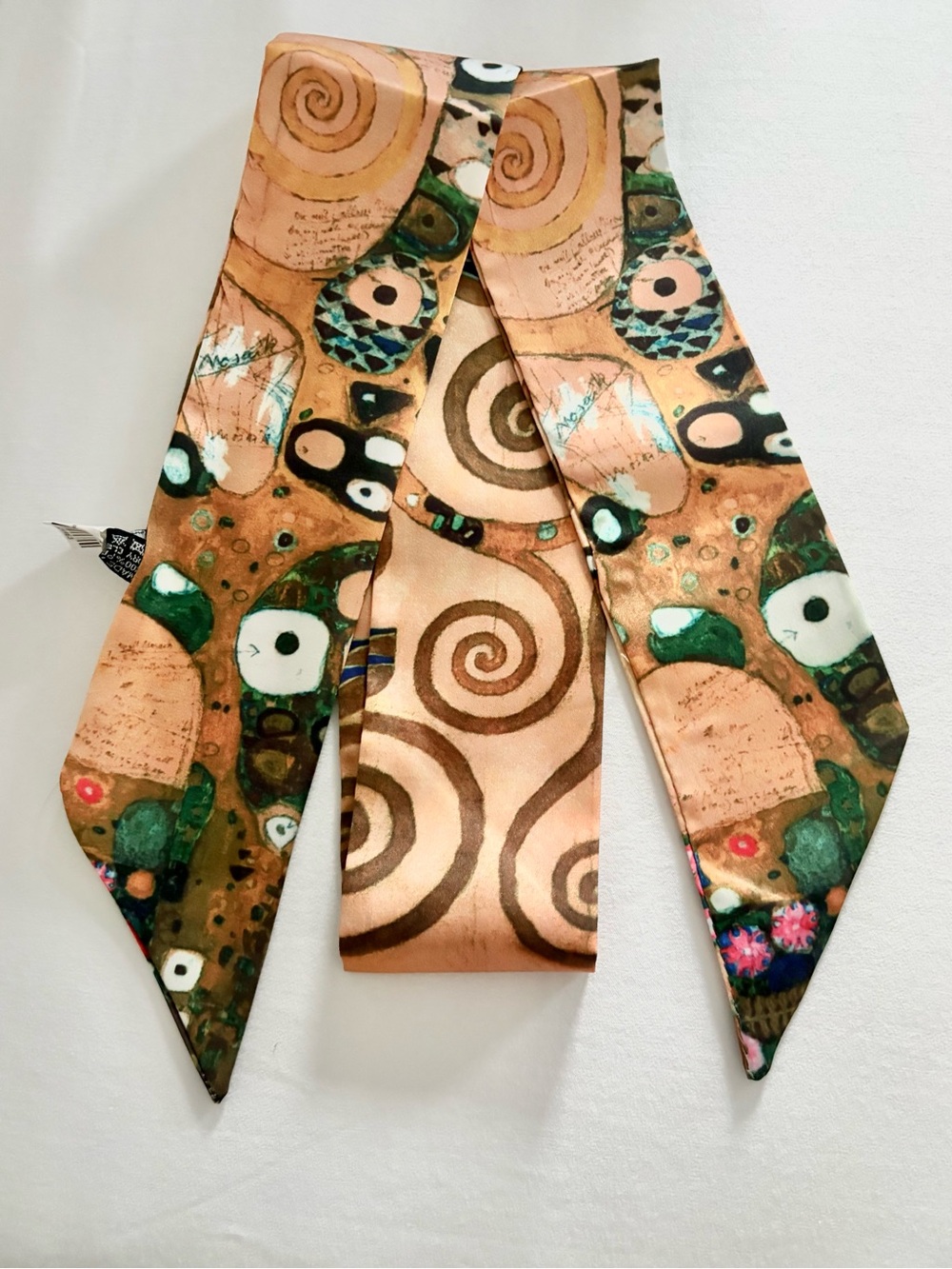 Gustav Klimt Silk Decorative Skinny Scarf Tree of Life